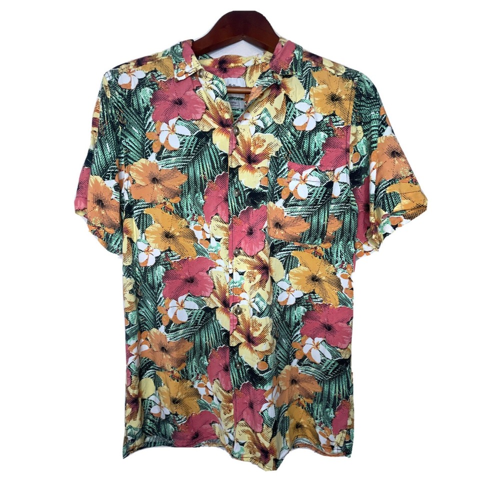 Goodfellow & Co Men's Short Sleeve Small Button Up Hawaiian Shirt Slim